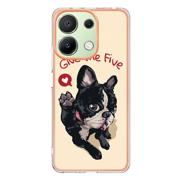 For Xiaomi Redmi Note 13 4G Global Electroplating Marble Dual-side IMD Phone Case(Lucky Dog) - Note 13 Cases by buy2fix | Online Shopping UK | buy2fix
