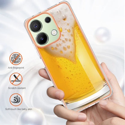 For Xiaomi Redmi Note 13 4G Global Electroplating Marble Dual-side IMD Phone Case(Draft Beer) - Note 13 Cases by buy2fix | Online Shopping UK | buy2fix