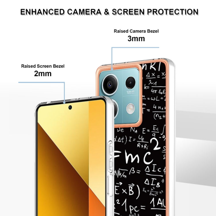 For Xiaomi Redmi Note 13 5G Electroplating Marble Dual-side IMD Phone Case(Equation) - Note 13 Cases by buy2fix | Online Shopping UK | buy2fix