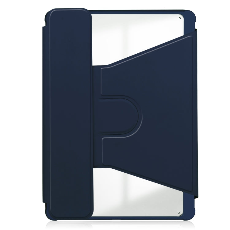 For Samsung Galaxy Tab S9+ 360 Rotation Transparent Smart Leather Case(Dark Blue) - Galaxy Tab S9+ Cases by buy2fix | Online Shopping UK | buy2fix