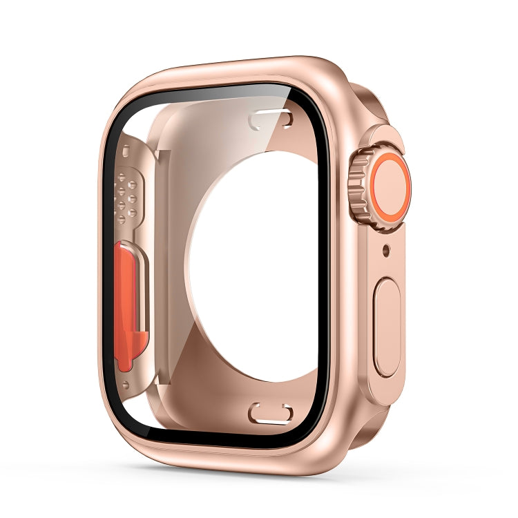 For Apple Watch Series 9 / 8 / 7 45mm Change to Ultra 49mm All-Inclusive Film Hybrid PC Watch Case(Rose Gold) - Watch Cases by buy2fix | Online Shopping UK | buy2fix