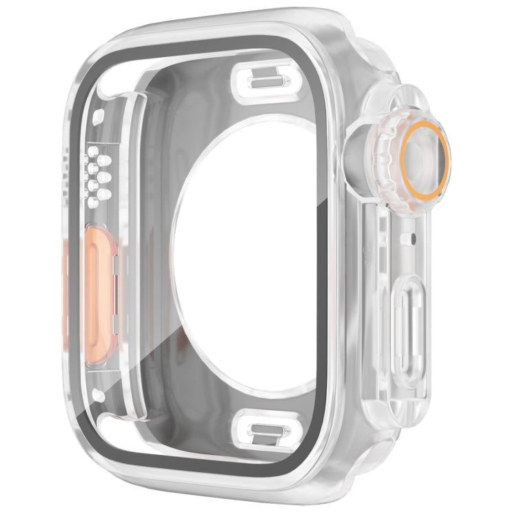 For Apple Watch Series 6 / 5 / 4 / SE 44mm Change to Ultra 49mm Waterproof All-Inclusive Film Hybrid PC Watch Case(Transparent) - Watch Cases by buy2fix | Online Shopping UK | buy2fix