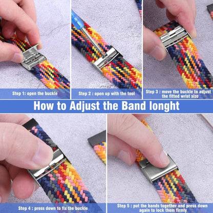 For Samsung Galaxy Watch 6 / 6 Classic Nylon Braided Metal Buckle Watch Band(Colorful) - Watch Bands by buy2fix | Online Shopping UK | buy2fix