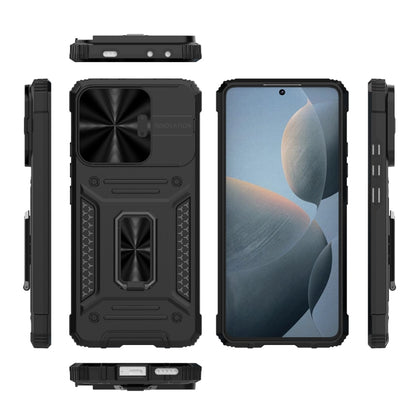 For Xiaomi Redmi K70E 5G Camshield Robot TPU Hybrid PC Phone Case(Black) - K70E Cases by buy2fix | Online Shopping UK | buy2fix