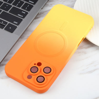 For iPhone 16 Pro Max Liquid TPU Silicone Gradient MagSafe Phone Case(Orange Yellow) - iPhone 16 Pro Cases by buy2fix | Online Shopping UK | buy2fix