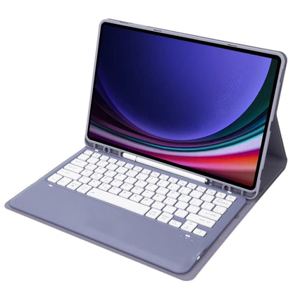 For Samsung Galaxy Tab S9 FE+ A810B Pen Slot Detachable Bluetooth Keyboard Leather Tablet Case(Purple) - Samsung Keyboard by buy2fix | Online Shopping UK | buy2fix