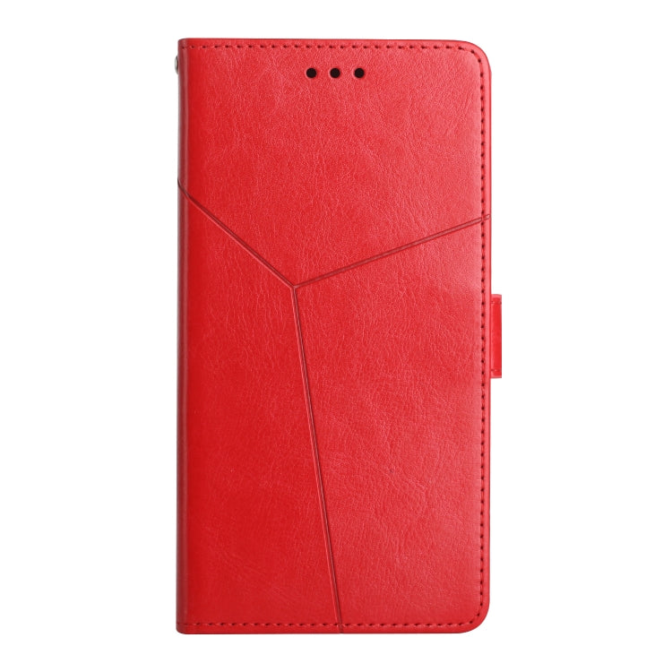 For Motorola Moto G Power 5G 2024 HT01 Y-shaped Pattern Flip Leather Phone Case(Red) - Motorola Cases by buy2fix | Online Shopping UK | buy2fix