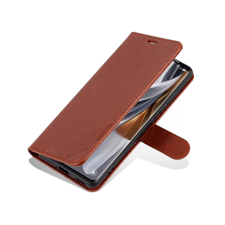 For Huawei Pura 70 AZNS Sheepskin Texture Flip Leather Phone Case(Brown) - Huawei Cases by AZNS | Online Shopping UK | buy2fix