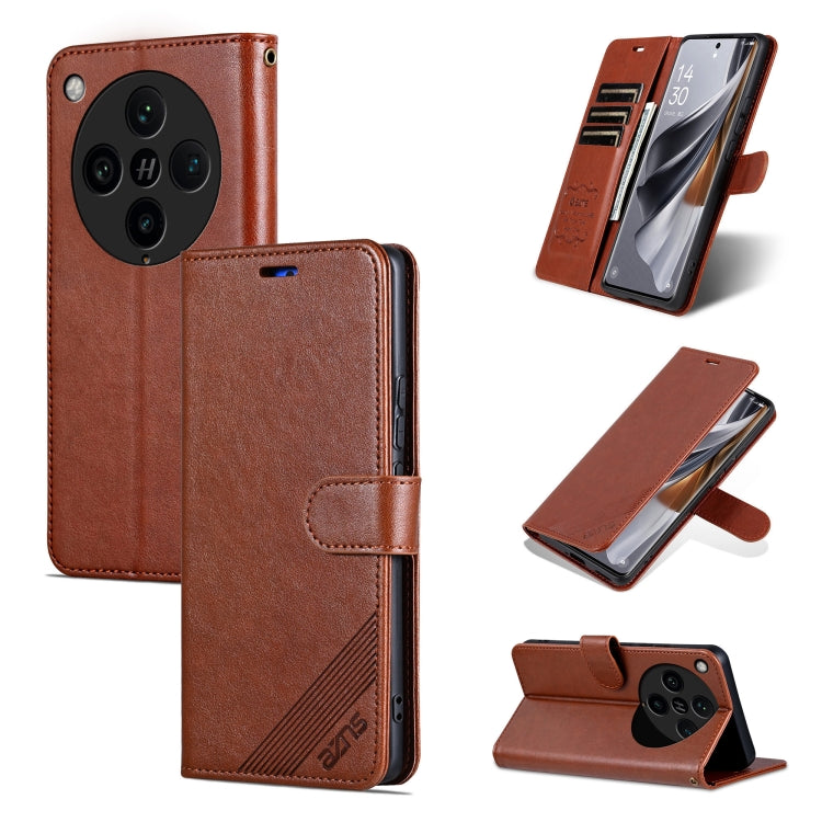 For OPPO Find X8 Pro AZNS Sheepskin Texture Flip Leather Phone Case(Brown) - Find X8 Pro Cases by AZNS | Online Shopping UK | buy2fix