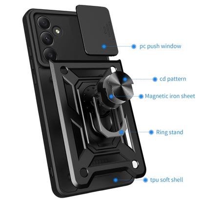 For Samsung Galaxy A55 5G Sliding Camera Cover Design TPU+PC Phone Case(Black) - Galaxy Phone Cases by buy2fix | Online Shopping UK | buy2fix