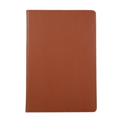 For Samsung Galaxy Tab S9 360 Degrees Rotation Holder Litchi Texture Leather Tablet Case(Brown) - Galaxy Tab S9 Cases by buy2fix | Online Shopping UK | buy2fix