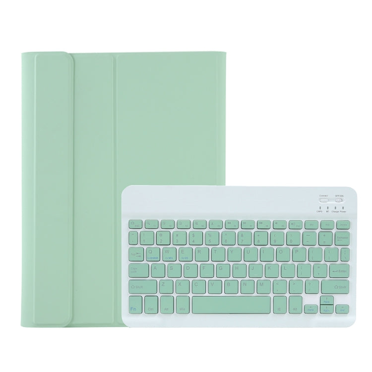 For Samsung Galaxy Tab S9 FE A710B Candy Color TPU Bluetooth Keyboard Leather Tablet Case with Pen Holder(Light Green) - Samsung Keyboard by buy2fix | Online Shopping UK | buy2fix