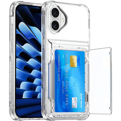 For iPhone 16 Crystal Clear Flip Card Slot Phone Case(Transparent) - iPhone 16 Cases by buy2fix | Online Shopping UK | buy2fix