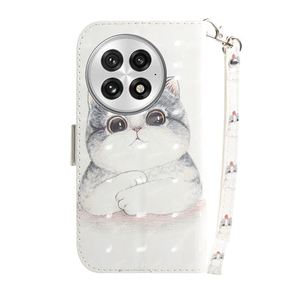 For OnePlus 13 3D Colored Horizontal Flip Leather Phone Case(Cute Cat) - OnePlus Cases by buy2fix | Online Shopping UK | buy2fix