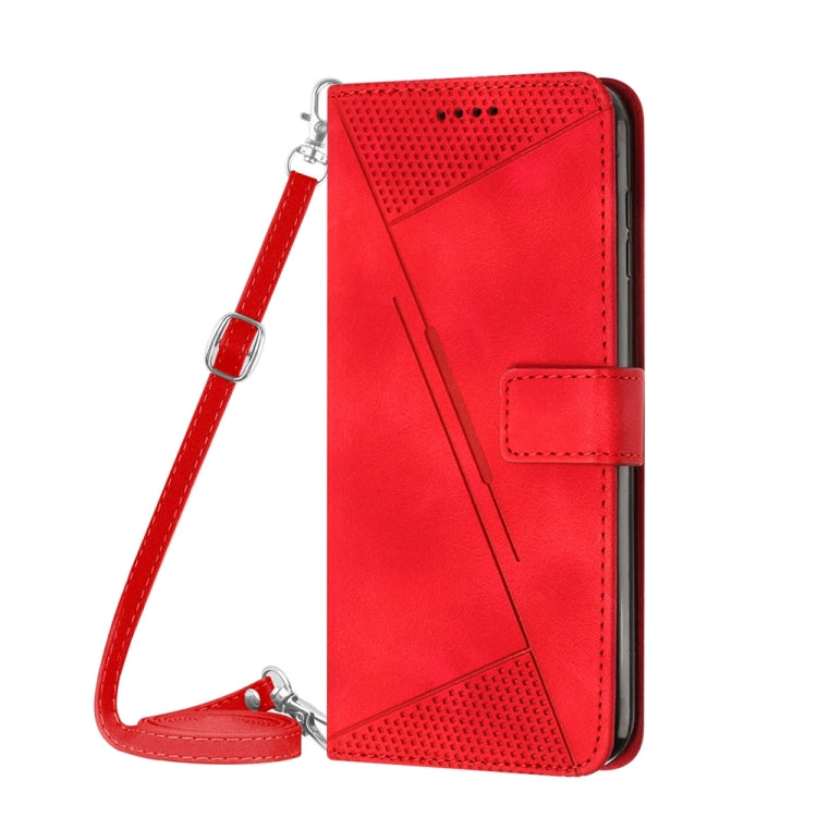 For OnePlus 11 Dream Triangle Leather Phone Case with Lanyard(Red) - OnePlus Cases by buy2fix | Online Shopping UK | buy2fix