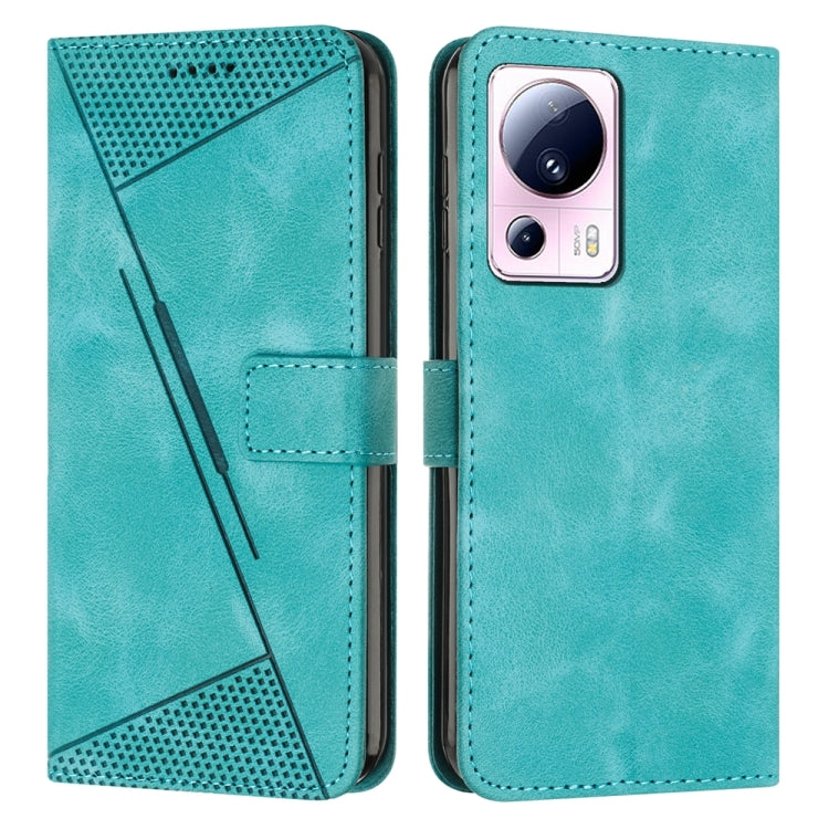 For Xiaomi 13 Lite Dream Triangle Leather Phone Case with Lanyard(Green) - 13 Lite Cases by buy2fix | Online Shopping UK | buy2fix