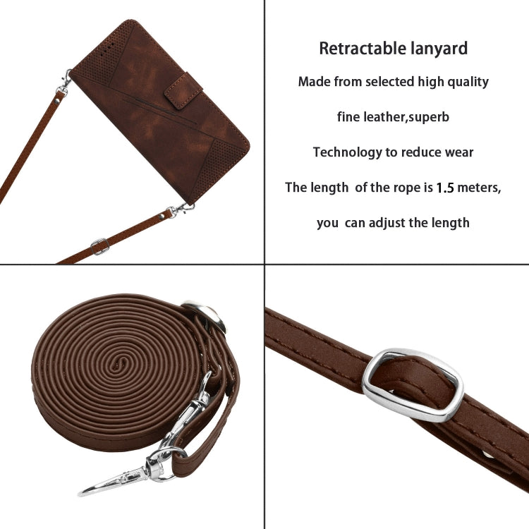 For Xiaomi Redmi K70 / K70 Pro Dream Triangle Leather Phone Case with Lanyard(Brown) - K70 Pro Cases by buy2fix | Online Shopping UK | buy2fix