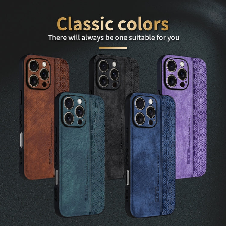 For iPhone 16 Pro AZNS 3D Embossed Skin Feel Phone Case(Purple) - iPhone 16 Pro Cases by AZNS | Online Shopping UK | buy2fix