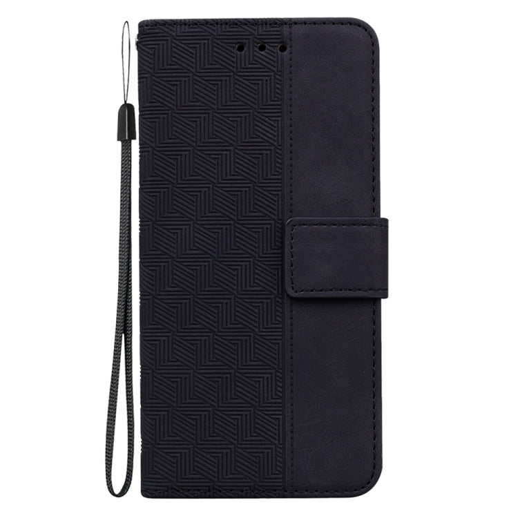 For OnePlus 13 Geometric Embossed Leather Phone Case(Black) - OnePlus Cases by buy2fix | Online Shopping UK | buy2fix