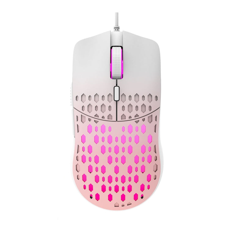 HXSJ S500 3600DPI Colorful Luminous Wired Mouse, Cable Length: 1.5m(Pink) - Wired Mice by HXSJ | Online Shopping UK | buy2fix