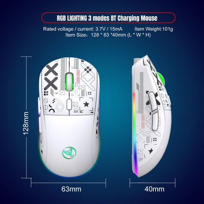 HXSJ T90 RGB Light Three-mode Wireless Gaming Mouse(White) - Wireless Mice by HXSJ | Online Shopping UK | buy2fix