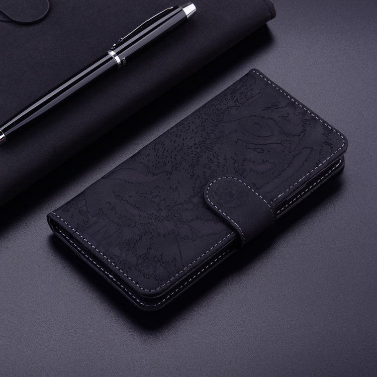 For OnePlus 13 Tiger Embossing Pattern Flip Leather Phone Case(Black) - OnePlus Cases by buy2fix | Online Shopping UK | buy2fix