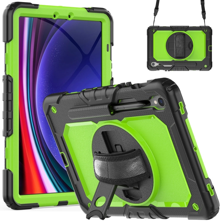 For Samsung Galaxy Tab S9 / S9 FE Silicone + PC Tablet Case(Black+Yellow Green) - Galaxy Tab S9 Cases by buy2fix | Online Shopping UK | buy2fix