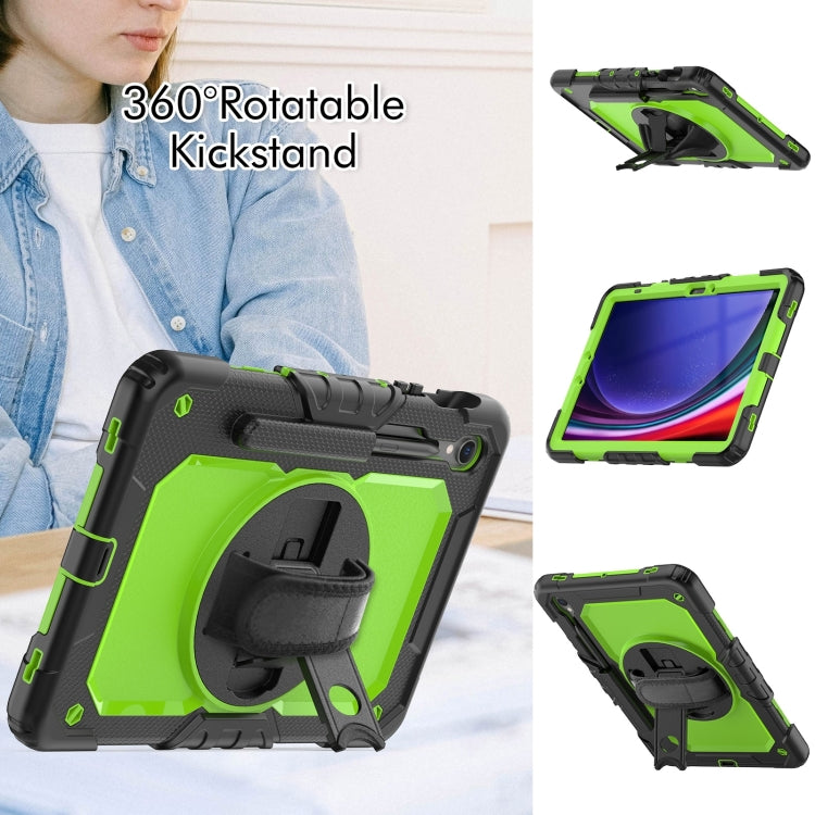 For Samsung Galaxy Tab S9 / S9 FE Silicone + PC Tablet Case(Black+Yellow Green) - Galaxy Tab S9 Cases by buy2fix | Online Shopping UK | buy2fix