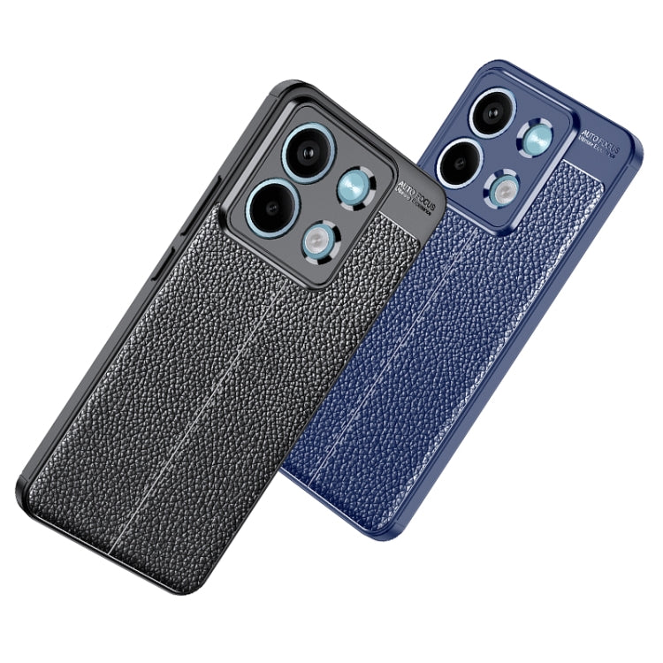 For Xiaomi Redmi Note 13 Litchi Texture Shockproof TPU Phone Case(Black) - Note 13 Cases by buy2fix | Online Shopping UK | buy2fix