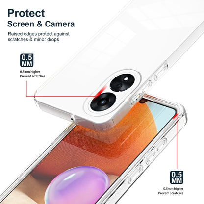 For OPPO A78 4G 3 in 1 Clear TPU Color PC Frame Phone Case(White) - OPPO Cases by buy2fix | Online Shopping UK | buy2fix