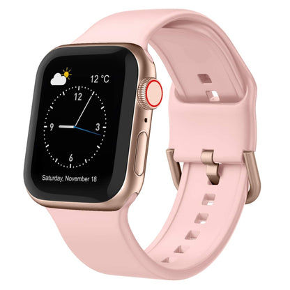 For Apple Watch Series 8 41mm Pin Buckle Silicone Watch Band(Pink) - Watch Bands by buy2fix | Online Shopping UK | buy2fix