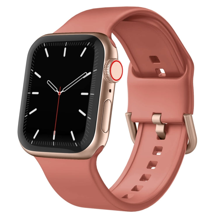 For Apple Watch Series 8 41mm Pin Buckle Silicone Watch Band(Coral) - Watch Bands by buy2fix | Online Shopping UK | buy2fix