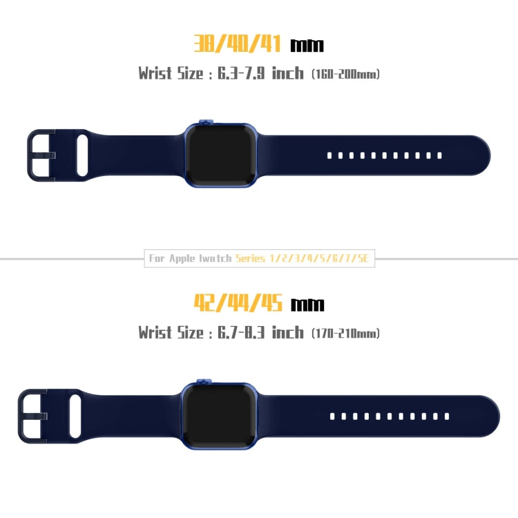 For Apple Watch Series 8 41mm Pin Buckle Silicone Watch Band(Midnight Blue) - Watch Bands by buy2fix | Online Shopping UK | buy2fix