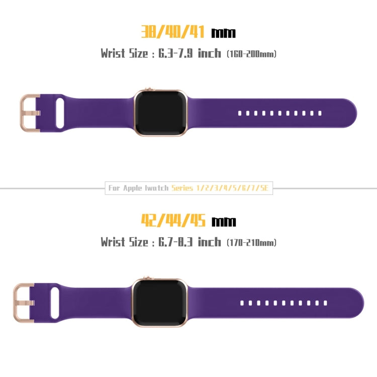 For Apple Watch Series 7 41mm Pin Buckle Silicone Watch Band(Purple) - Watch Bands by buy2fix | Online Shopping UK | buy2fix