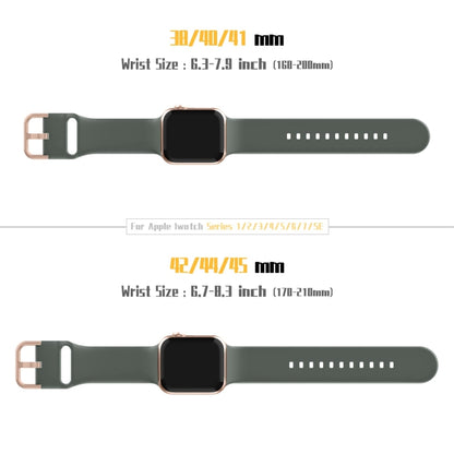 For Apple Watch Series 2 42mm Pin Buckle Silicone Watch Band(Olive) - Watch Bands by buy2fix | Online Shopping UK | buy2fix