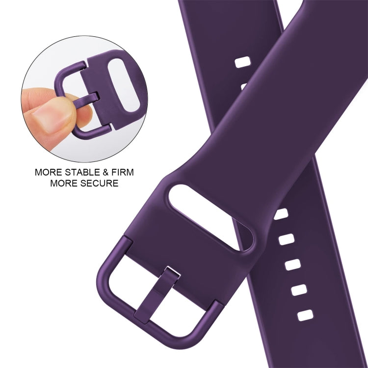 For Apple Watch Series 2 38mm Pin Buckle Silicone Watch Band(Dark Purple) - Watch Bands by buy2fix | Online Shopping UK | buy2fix