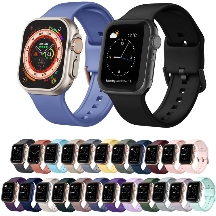 For Apple Watch Series 2 38mm Pin Buckle Silicone Watch Band(Dark Purple) - Watch Bands by buy2fix | Online Shopping UK | buy2fix