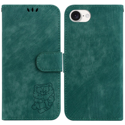 For iPhone SE 2024 Little Tiger Embossed Leather Phone Case(Green) - More iPhone Cases by buy2fix | Online Shopping UK | buy2fix