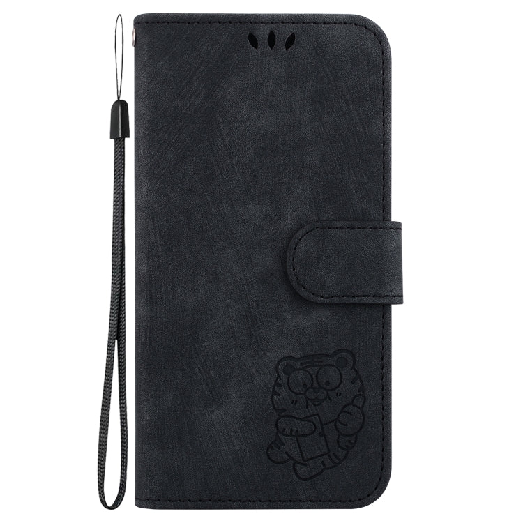 For iPhone 16 Little Tiger Embossed Leather Phone Case(Black) - iPhone 16 Cases by buy2fix | Online Shopping UK | buy2fix