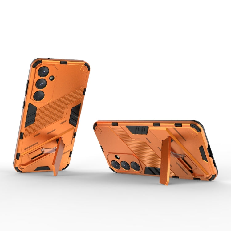 For Samsung Galaxy A55 5G Punk Armor 2 in 1 PC + TPU Shockproof Phone Case with Invisible Holder(Orange) - Galaxy Phone Cases by buy2fix | Online Shopping UK | buy2fix