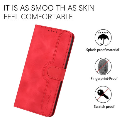 For iPhone 16 Pro Max Heart Pattern Skin Feel Leather Phone Case(Red) - iPhone 16 Pro Max Cases by buy2fix | Online Shopping UK | buy2fix