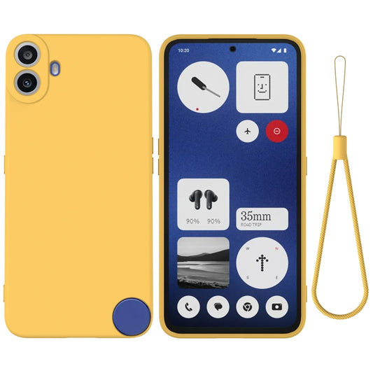 For Nothing CMF Phone 1 Pure Color Liquid Silicone Shockproof Phone Case(Yellow) - More Brand by buy2fix | Online Shopping UK | buy2fix