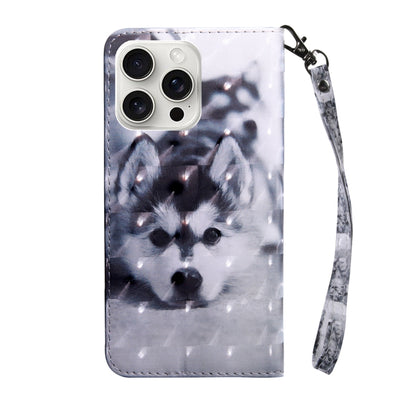 For iPhone 16 Pro Max 3D Painted Leather Phone Case(Husky) - iPhone 16 Pro Max Cases by buy2fix | Online Shopping UK | buy2fix