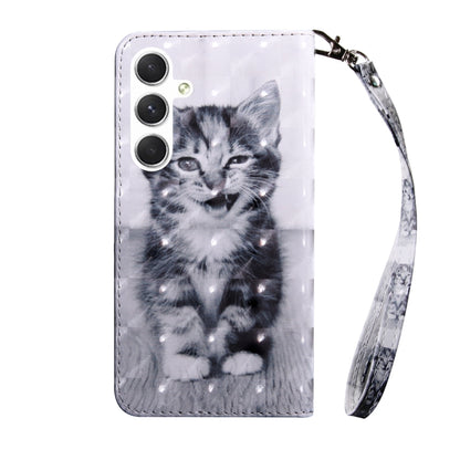 For Samsung Galaxy S24 5G 3D Painted Leather Phone Case(Smile Cat) - Galaxy S24 5G Cases by buy2fix | Online Shopping UK | buy2fix