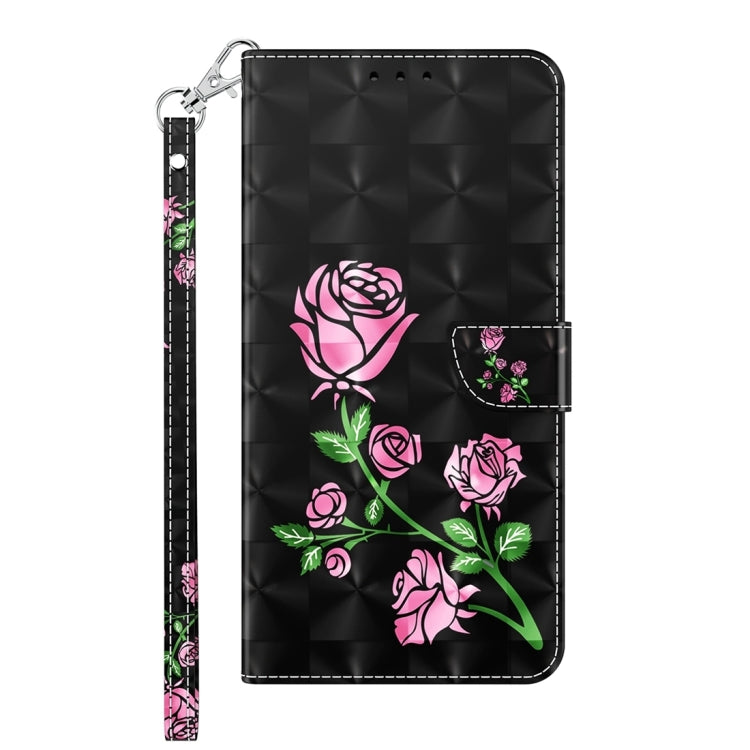 For Samsung Galaxy A55 5G 3D Painted Leather Phone Case(Rose) - Galaxy Phone Cases by buy2fix | Online Shopping UK | buy2fix