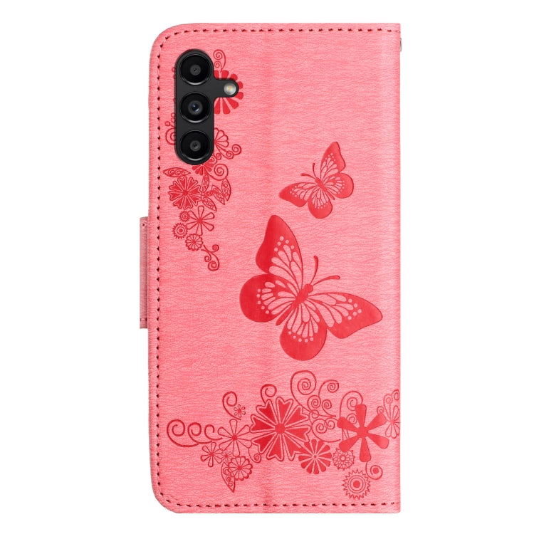 For Samsung Galaxy S24+ 5G Butterfly Embossed Flip Leather Phone Case(Pink) - Galaxy S24+ 5G Cases by buy2fix | Online Shopping UK | buy2fix