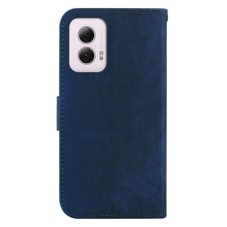 For Motorola Moto G Power 5G 2024 Little Tiger Embossed Leather Phone Case(Dark Blue) - Motorola Cases by buy2fix | Online Shopping UK | buy2fix