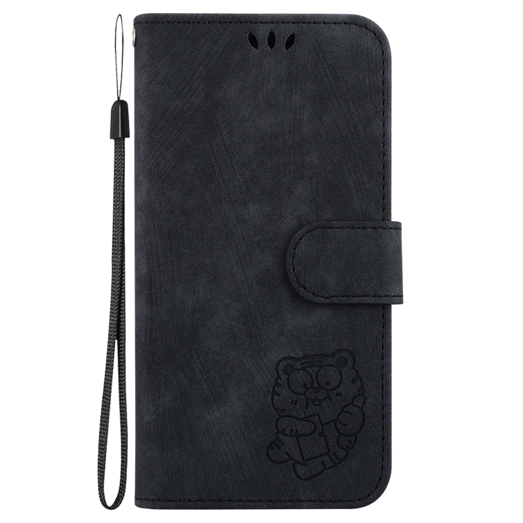 For Motorola Moto G Power 5G 2024 Little Tiger Embossed Leather Phone Case(Black) - Motorola Cases by buy2fix | Online Shopping UK | buy2fix