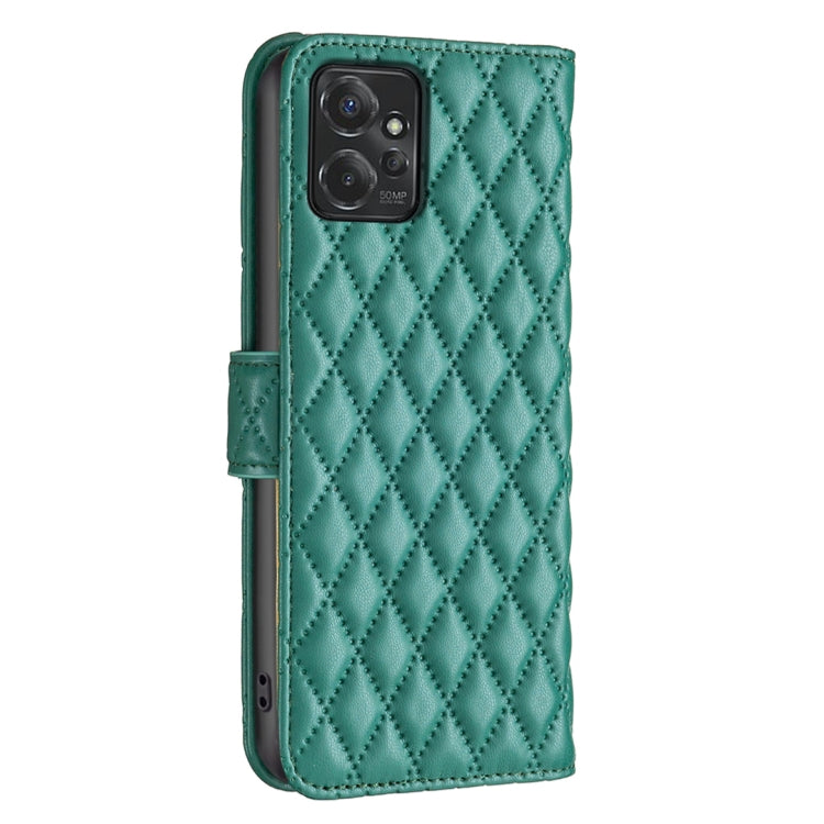 For Motorola Moto G Power 5G 2024 Diamond Lattice Wallet Flip Leather Phone Case(Green) - Motorola Cases by buy2fix | Online Shopping UK | buy2fix