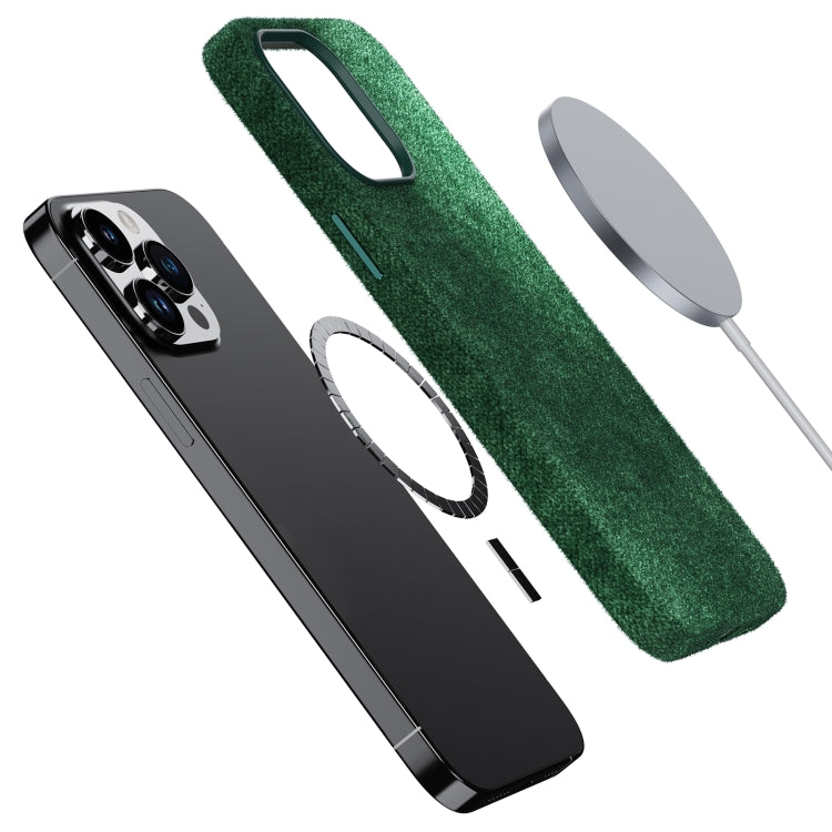 For iPhone 12 Turn Fur Magsafe Magnetic Phone Case(Green) - iPhone 12 / 12 Pro Cases by buy2fix | Online Shopping UK | buy2fix